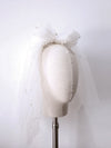 Lovely Short Tulle Wedding Bridal Veil With Pearls V629xmj