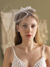 Vintage Short Mesh Bridal Veil with Bowtie V803xmj