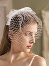 Vintage Short Mesh Bridal Veil with Bowtie V803xmj