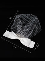 Vintage Short Mesh Bridal Veil with Bowtie V803xmj