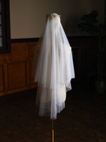 Delicate Pearls Tulle Wedding Bridal Head PieceLong Veil V840xmj