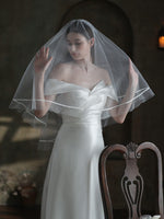 2-Layers Tulle Wedding Bridal Veil Midi Length V853xmj