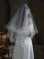 2-Layers Tulle Wedding Bridal Veil Midi Length V853xmj