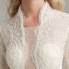 NZ Bridal [Final Sale]Beading Embroidery Stand Collar Long Sleeves Lace Plus Size Wedding Dress