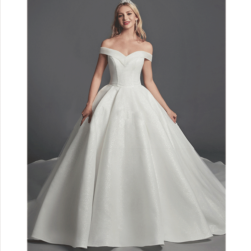 [Final Sale] Simple Off The Shoulder Wedding Gown