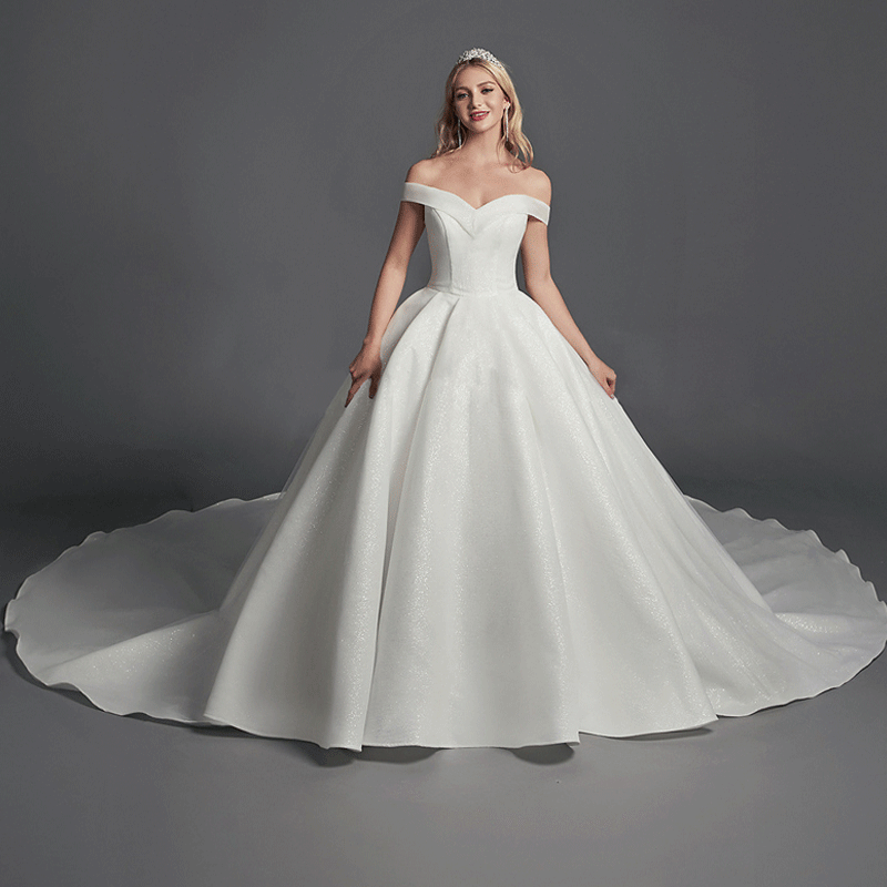 [Final Sale] Simple Off The Shoulder Wedding Gown