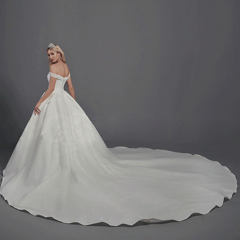 [Final Sale] Simple Off The Shoulder Wedding Gown