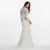 NZ Bridal Plus Size V-neckline Embroidery Lace Long Sleeve Faux Wrap Waist Wedding Gown