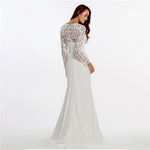NZ Bridal Plus Size V-neckline Embroidery Lace Long Sleeve Faux Wrap Waist Wedding Gown