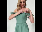 Eucalyptus 3 In 1 Detachable Straps Convertible Chiffon Bridesmaid Dress