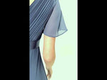 Slate Blue Floor-Length Chiffon Bridesmaid Dress For Plus Size Women