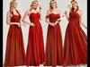 Rusty Red Pleated Convertible Maxi Chiffon Bridesmaid Dress